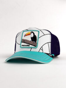 GOORIN BROS Cappellino bianco limited edition con patch bianca stampa tucano PARADISE (1)