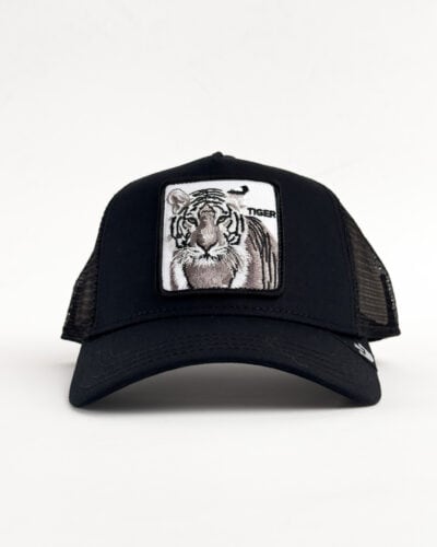 GOORIN BROS Cappellino nero con patch bianca stampa Tigre TIGER