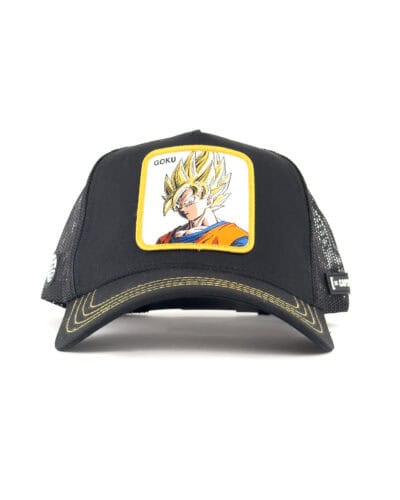 CAPSLAB Cappellino nero Dragon Ball con patch GOKU SUPER SAIYAN