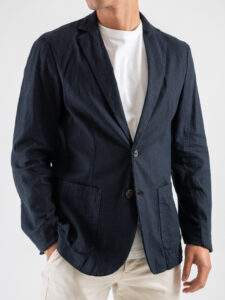 IMPERIAL Giacca in misto lino a due bottoni JZ3HFRRTD Navy (1)
