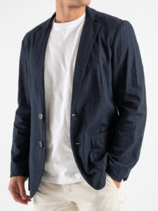 IMPERIAL Giacca in misto lino a due bottoni JZ3HFRRTD Navy (3)