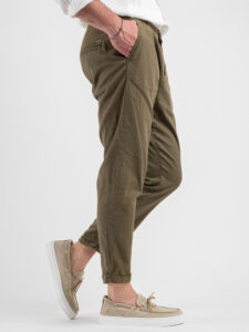 IMPERIAL Pantalone chinos in misto lino PA26FRR56N Army (3)