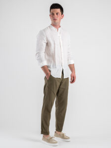 IMPERIAL Pantalone chinos in misto lino PA26FRR56N Army (5)