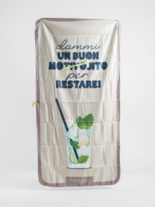 NASSAU Telo mare in microfibra dammi un buon mojito per restare Grigio