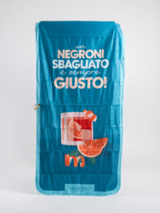 NASSAU Telo mare in microfibra un negroni sbagliato è sempre giusto Azzurro