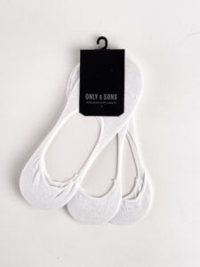 ONLY&SONS Calze fantasmino FINCH INVISIBLE 3-Pack White