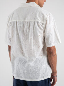 ONLY&SONS Camicia a mezza manica in cotone traforato ARON 22029114 Bright White (1)