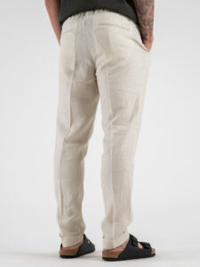OVER-D Pantalaccio da abito Slim Fit in lino con coulisse in vita OE1S2S4P38 Sabbia (1)
