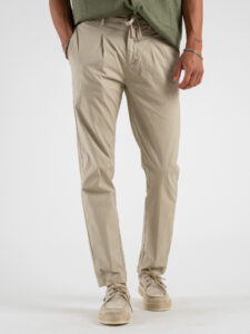 OVER-D Pantalone jogger con coulisse e bottone in vita OE1S2S4P02 Beige (2)