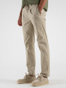 OVER-D Pantalone jogger con coulisse e bottone in vita OE1S2S4P02 Beige (3)