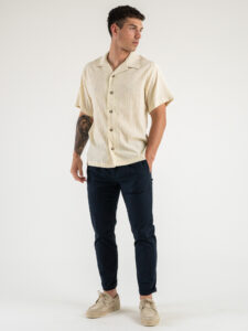 OVER-D Pantalone jogger con coulisse e bottone in vita OE1S2S4P02 Blu (2)