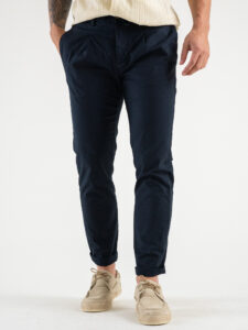 OVER-D Pantalone jogger con coulisse e bottone in vita OE1S2S4P02 Blu (3)