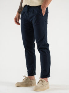OVER-D Pantalone jogger con coulisse e bottone in vita OE1S2S4P02 Blu (4)