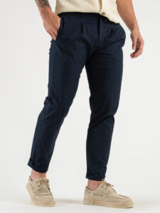 OVER-D Pantalone jogger con coulisse e bottone in vita OE1S2S4P02 Blu (5)
