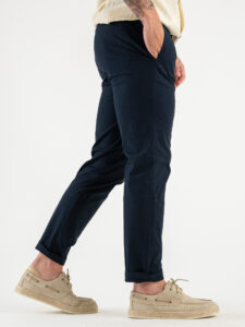 OVER-D Pantalone jogger con coulisse e bottone in vita OE1S2S4P02 Blu (6)