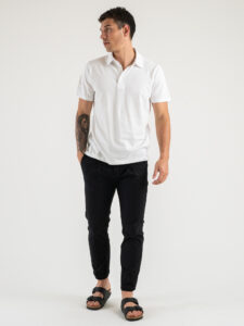 OVER-D Pantalone jogger con coulisse e bottone in vita OE1S2S4P02 Nero (1)