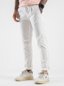 OVER-D Pantalone jogger con coulisse e bottone in vita OE1S2S4P02 Panna (1)
