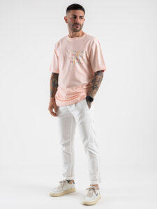 OVER-D Pantalone jogger con coulisse e bottone in vita OE1S2S4P02 Panna (6)