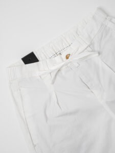 OVER-D Pantalone jogger con coulisse e bottone in vita OE1S2S4P02 Panna (9)