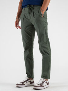 OVER-D Pantalone jogger con coulisse e bottone in vita OE1S2S4P02 Verde (2)