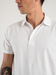 OVER-D Polo mezza manica in cotone premium OE1S2S4O02 Bianca (1)