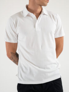 OVER-D Polo mezza manica in cotone premium OE1S2S4O02 Bianca (3)