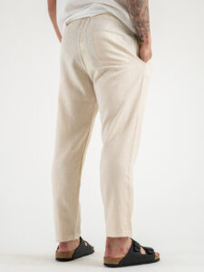 Pantalaccio morbido in lino con coulisse in vita CS4012E Beige (1)