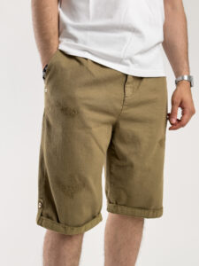 BERNA Bermuda in jeans con pences e rotture chiuse 220174 Beige (2)