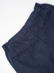 Bermuda in misto lino con elastico in vita KK903 Navy (1)