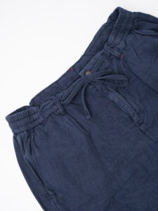 Bermuda in misto lino con elastico in vita KK903 Navy (5)