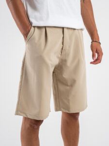 Bermuda in poliviscosa con elastico in vita KANE Beige (3)