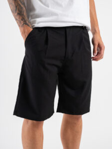 Bermuda in poliviscosa con elastico in vita KANE Nero (3)