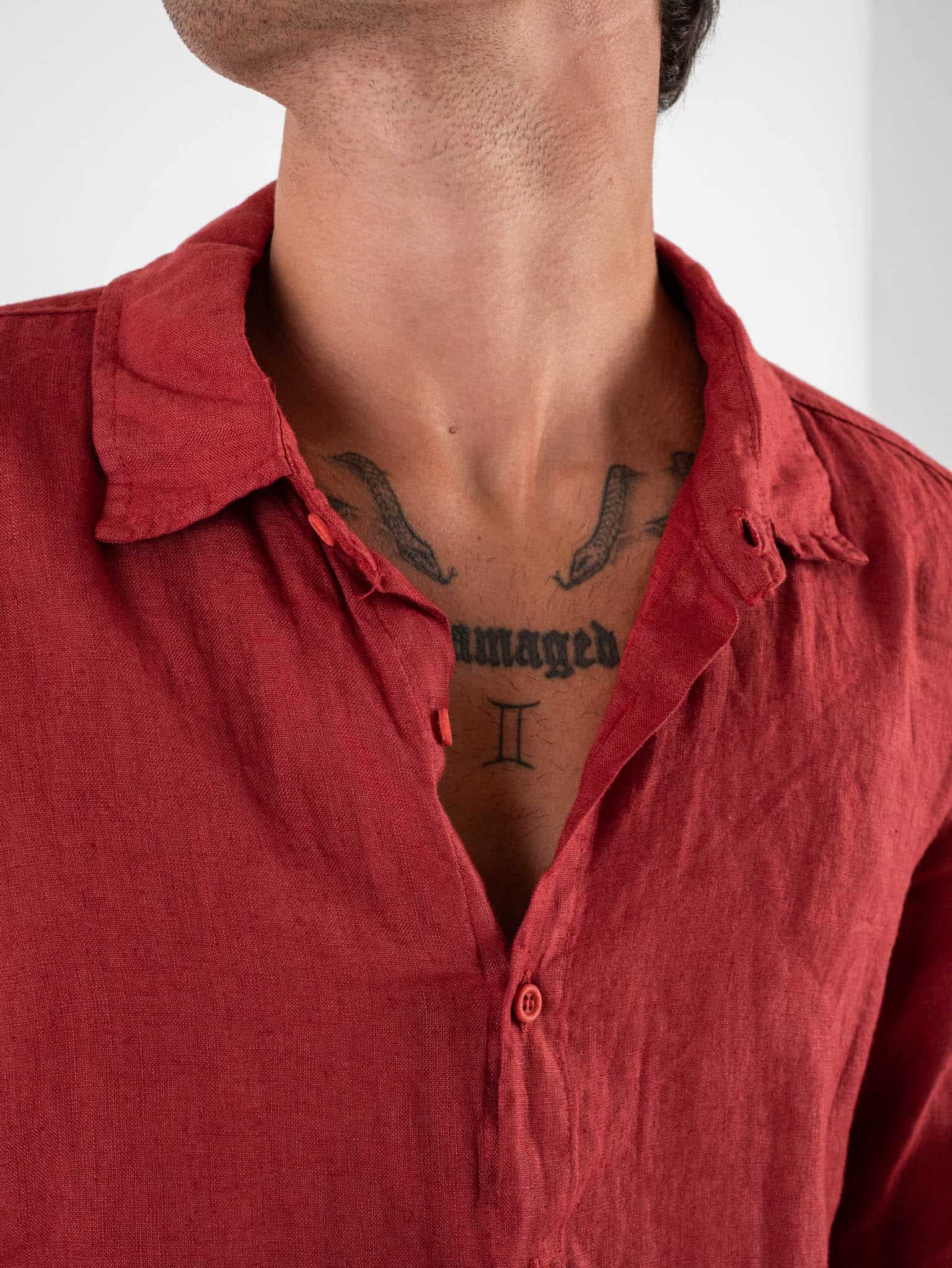 Camicia in lino con colletto 6604 Bordeaux Prezzo 0 00 Estasi Fashion
