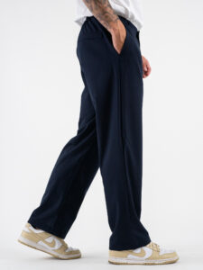 Coordinato Giacchetta over un petto e mezzo+ Pantalone baggy TT135 Blu (9)
