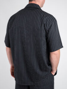ESTASI Coordinato gessato con Giacchetta sportiva + Bermuda morbido con coulisse EVERTON Nero (4)