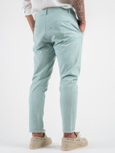 IMPERIAL Pantalone morbido in misto lino PA26HRRT05 Verde Acqua (1)