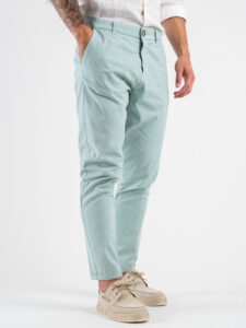 IMPERIAL Pantalone morbido in misto lino PA26HRRT05 Verde Acqua (3)
