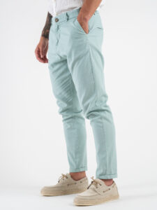 IMPERIAL Pantalone morbido in misto lino PA26HRRT05 Verde Acqua (4)