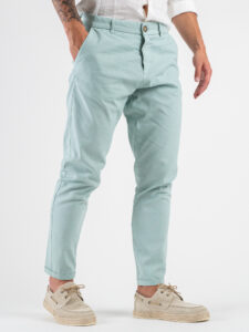 IMPERIAL Pantalone morbido in misto lino PA26HRRT05 Verde Acqua (5)