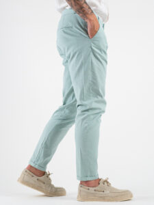 IMPERIAL Pantalone morbido in misto lino PA26HRRT05 Verde Acqua (6)