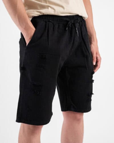 PABLIC Bermuda con coulisse e rotture 210059 Nero