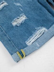 PABLIC Bermuda in jeans con rotture 210057 Blu Denim (4)