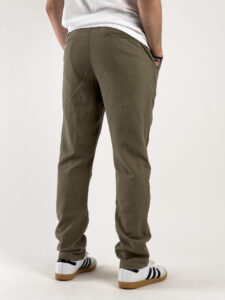 Pantalone in misto lino con elastico in vita KK24 Army Green (1)