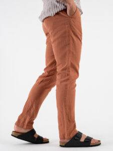 Pantalone in misto lino con elastico in vita KK24 Rust (3)