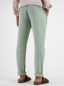 Pantalone in misto lino con elastico in vita KK24 Water Green (4)