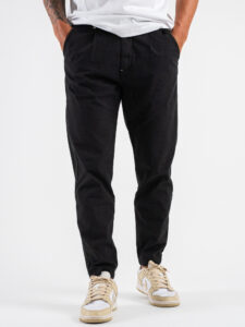 BERNA Pantalaccio in misto lino 243403 Nero (2)