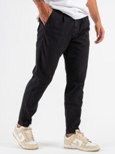 BERNA Pantalaccio in misto lino 243403 Nero (4)