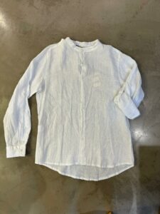 Camicia coreana in lino 211 Bianco