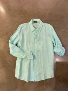 Camicia in lino con colletto 6604 Acqua