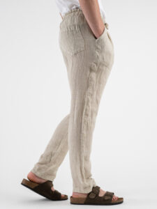 ESTASI Pantalaccio slim fit in lino con coulisse in vita COCORICò Beige (6)